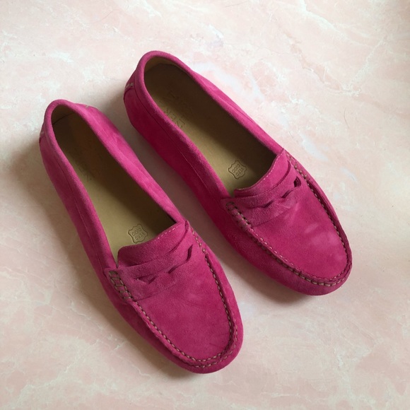 hot pink loafers